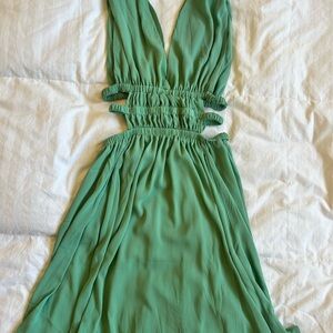 Elegant Green Sleeveless Dress